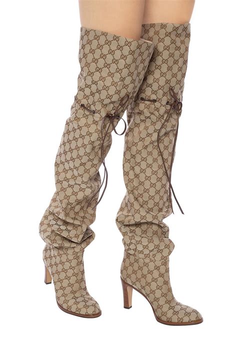 gucci thigh boots|Gucci print thigh high boots.